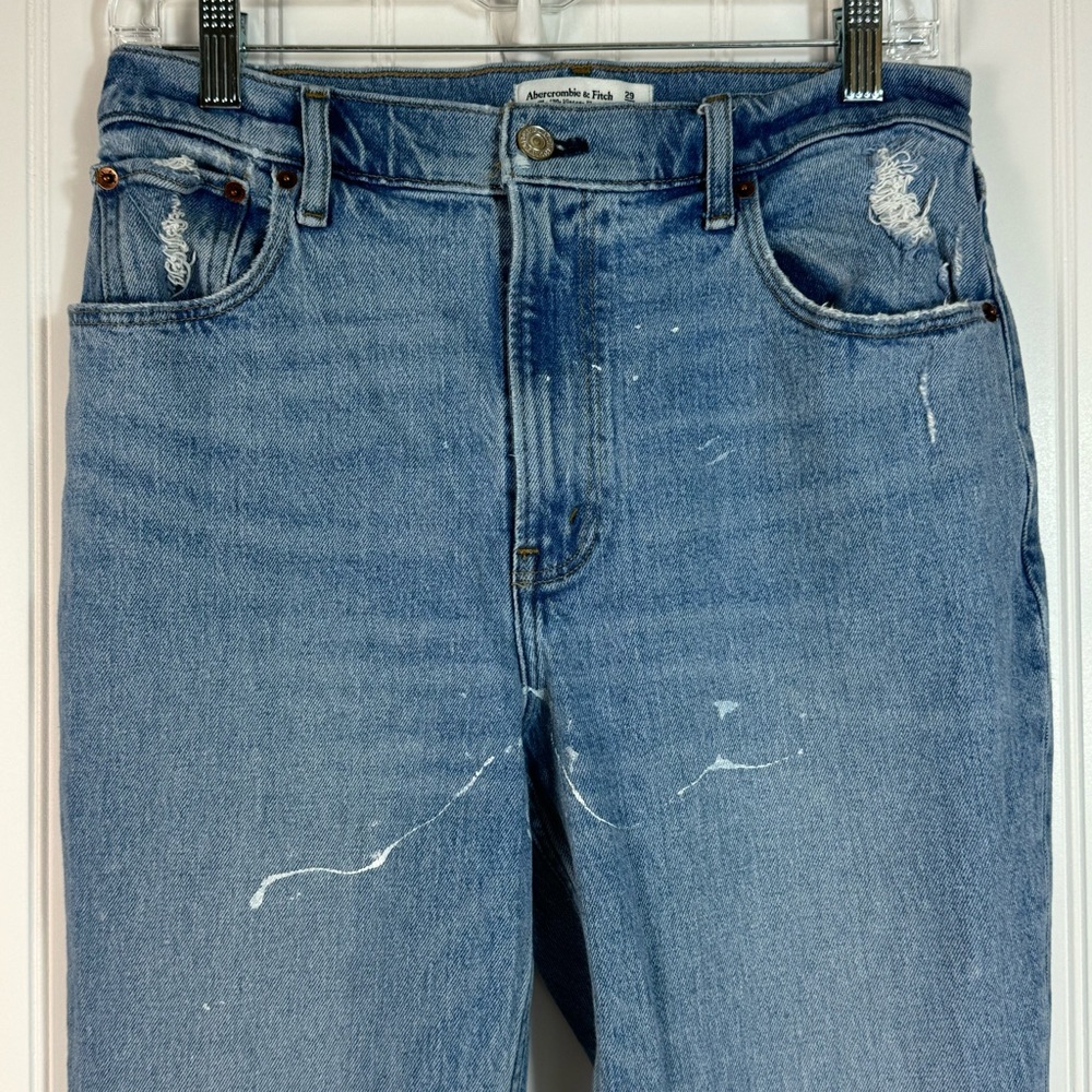 Abercrombie & Fitch Jeans the 70's Flare Ultra High Waist Paint Splatters - Picture 3 of 15
